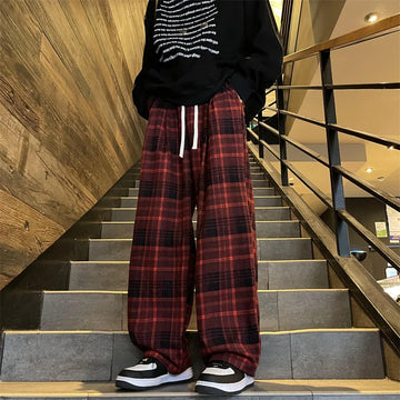 Aidase New Multi-Pocket Cargo Pants Straight Baggy Wide-leg Pants Outerwear Pants Red Fashion Men Jogging Pants Korean Streetwear aidase-shop